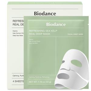 imageBIODANCE Refreshing Sea kelp Real Deep Mask Overnight Hydrogel Mask Calming Oil ampamp Sebum Control Blemish Care 119oz34g x 4ea