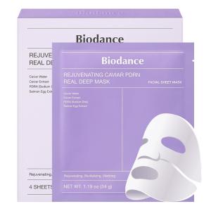 imageBIODANCE Rejuvenating Caviar PDRN Real Deep Mask Overnight Hydrogel Mask Skin Firming ampamp Radiance Boost Enhancing Recovery for All Skin Types 119oz34g x 4ea