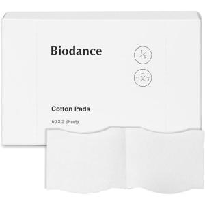 imageBiodance Cotton Pads Soft and Thin Square Cotton Pads for Face Toner Makeup Remover and Facial Cleansing  50 x 2 Sheets